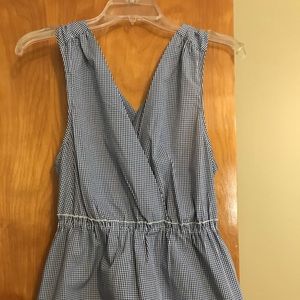 Blue/White Gingham Peplum Top